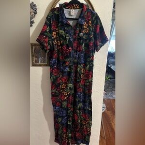 Lucy and Yak Organic Cotton Jumpsuit with Multicolor Floral Pattern